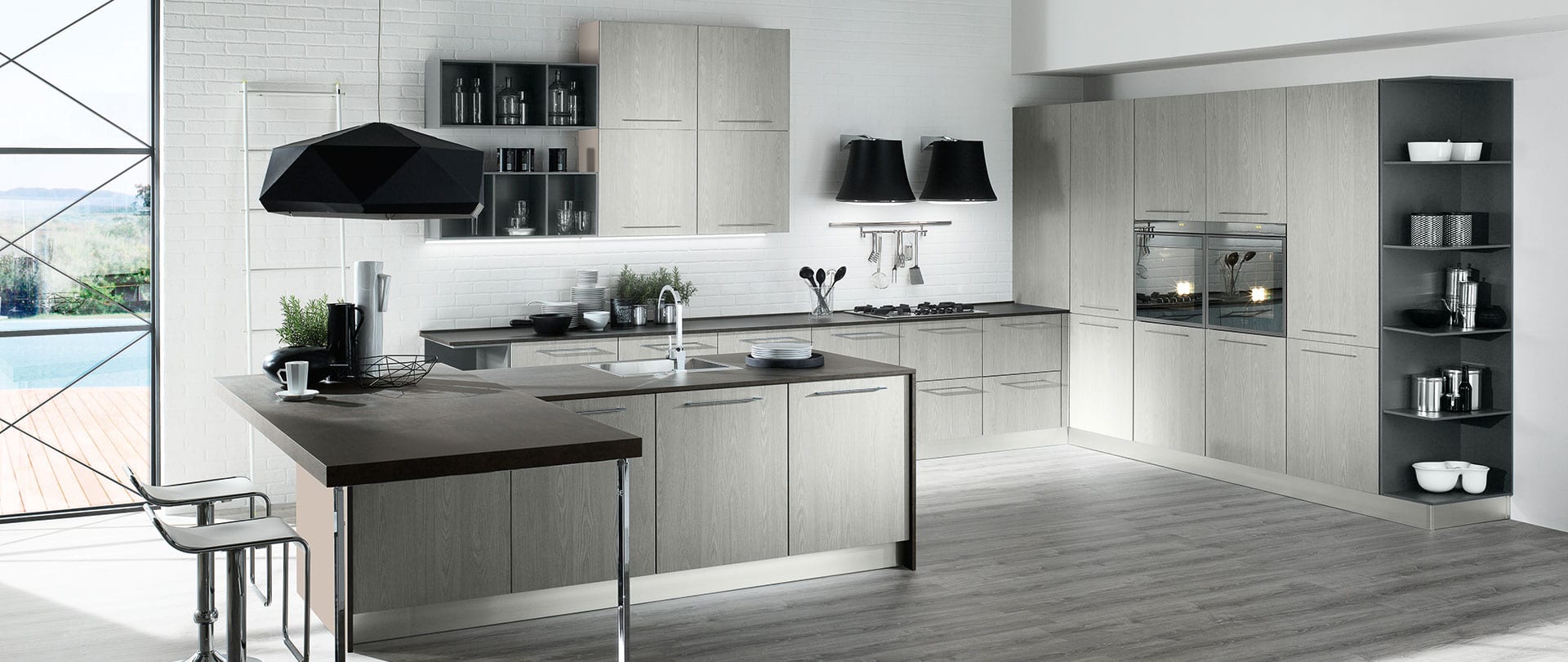 cucina moderna brio frassino grigio